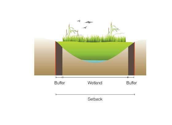 Lwando Piggery and Vegetable Enterprise November 2017 The calculated buffer for the wetlands and riverine areas of the study sites is as follows (Figure 11): 15-38 m 15-38 m Figure 11: A represent