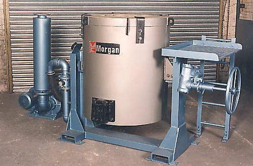 Tilting Gas/ Oil Central Axis Furnace The Central Axis Furnace can melt a wide range of metals and alloys up to iron temperatures, using TPX pour over the top crucibles The steel furnace casing is