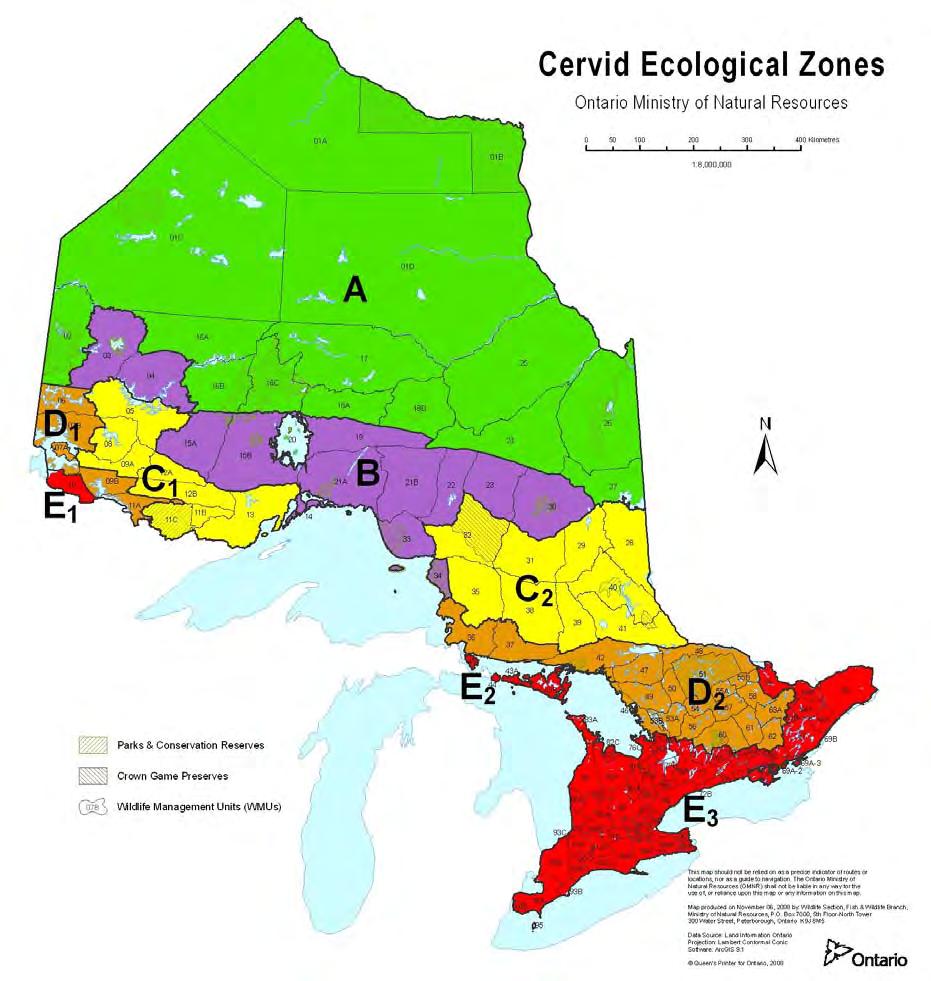 5.0 CERVID ECOLOGICAL ZONES The following Cervid Ecological Zones (CEZs) have been developed to establish broad population and habitat management guidance.