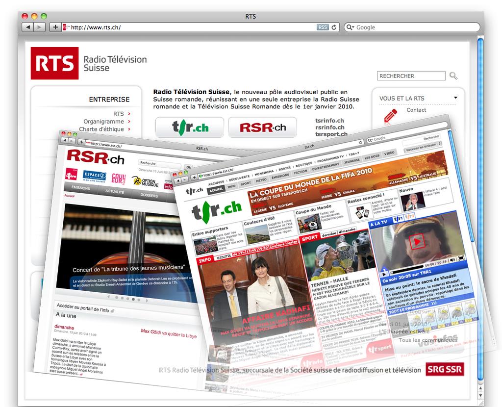 Figure 1 : TSR and RSR common website Newsroom at «Blick» With editorial press media, we can observe the same situation. Printed newspapers are not enough for the readers.
