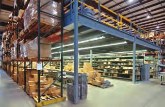 floors Numerous safety and fall protection devices available for upper levels MEZZANINE WITH CARTON FLOW RACK ECONOMICAL SPACE ENHANCEMENT VALUE MEZZANINE WITH WIDE SPAN SHELVING Designed and