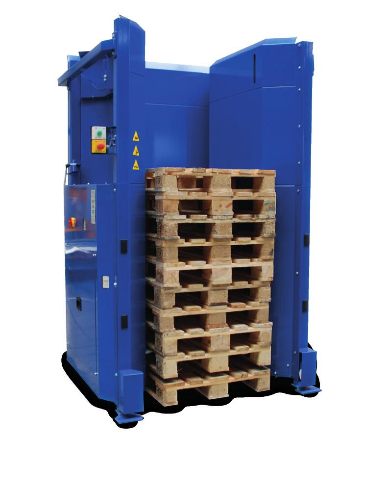 PALLETS DEPOT PALLET TRANSPORTATION SYSTEM COMPONENTS AUTOMATIC STORAGE BENEFITS FROM USE Automatic storage of empty pallets improves their storage organisation, increases the efficiency of loading