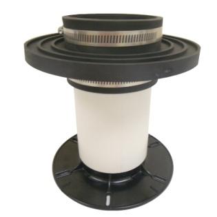 multi-story buildings HydroMount Drain Stand Kits adapt to a variety of drain types, Zurn Z-415 s, JR Smith, MIFAB, etc, with Neo-Lock gasket type inserts or glue in.
