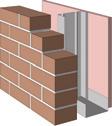 Steel Frame External Wall Systems. Fire rated masonry veneer wall. Steel studs at 600mm maximum centres with 40mm minimum gap to masonry.