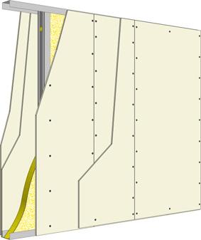 FIG B4. INSTALLATION DETAIL FOR INTERNAL WALL S. VERTICAL SHEETING ADHESIVE/FASTENER FIXING.