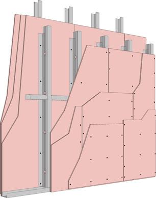 FIG B10. INSTALLATION DETAIL FOR INTERNAL WALL S. TWO OR THREE LAYER VERTICAL OR HORIZONTAL SHEETING.