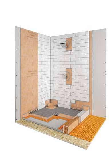 SHOWER ASSEMBLY Showers Ceramic or stone tile Schluter -DITRA-HEAT Shower Application DH-SH-8 8 5 8 4 8 6 8 9 6 7 0a 5 7 0b 7 6 a b 5 4 5 4 4 5 Ceramic or stone tile Schluter SET TM, Schluter ALL-SET