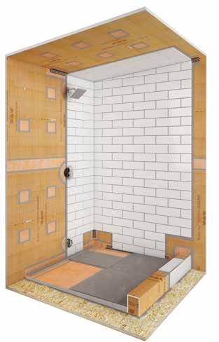 STEAM SHOWER ASSEMBLY Intermittent Use Steam Showers Ceramic or stone tile Schluter -KERDI waterproofing membrane or Schluter -KERDI-BOARD waterproof building panel K-SHH-8 6 4 4 9 8 5 8 4 8 6 8 6 4