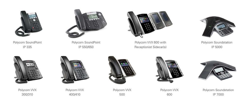 Hosted VoIP Phones Hosted VoIP uses phones from the Polycom SoundPoint IP Series and VVX Series