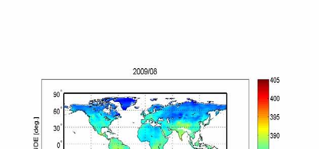 Remote sensing GHG concentrations Combine with high precision in situ observations