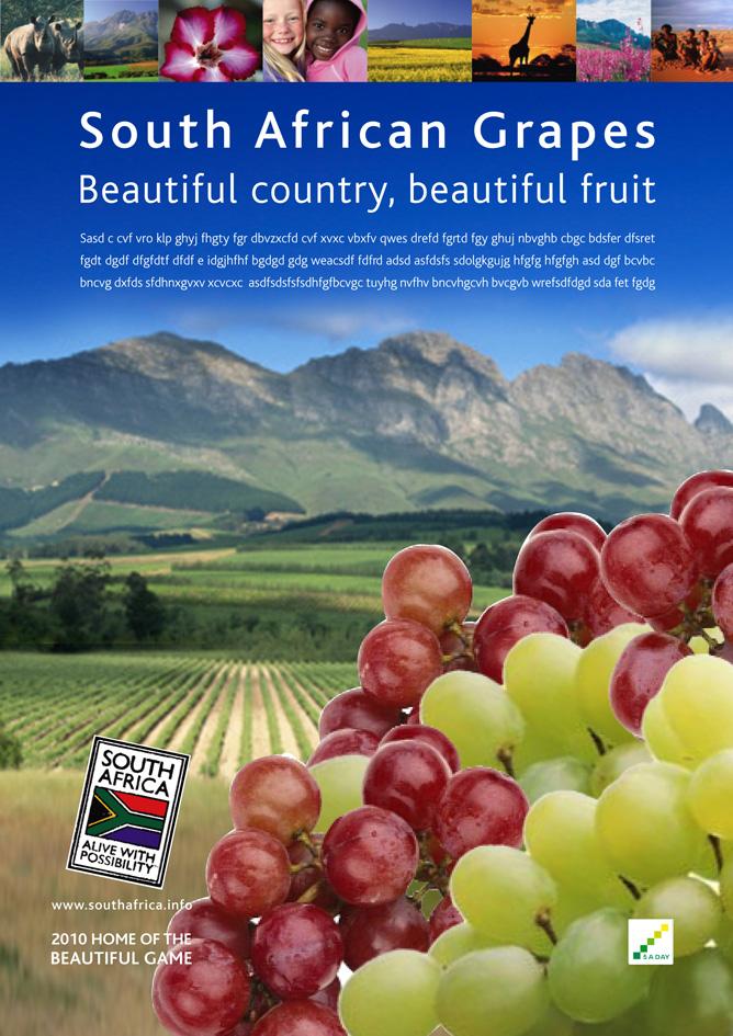 Consumer Media - Grape A combination of full-page adverts and advertorials will be used for the grape campaign Advertorials