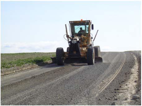 74 Construction Considerations: Blading and reshaping of a roadway or shoulder should take place in moist weather conditions if