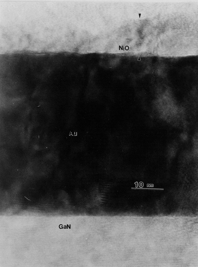 Fig. 7 High-resolution TEM image of Ni/Au contact after