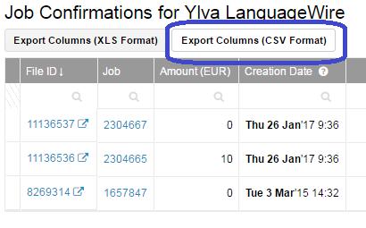If you click Show in filter, you can search on a specific job number or on the date Creation date in order to only display the jobs that have been created a certain date.
