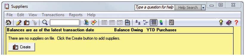 However, if you had entered an opening balance in the Accounts Payable account, then you must set up your supplier list containing the names of the suppliers to whom you owe money, and the amount you