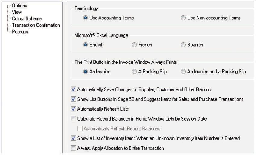 Setting Up Data Files and Customizing Settings Lesson 1 3 Review some of the other items available in Options, and then select View.