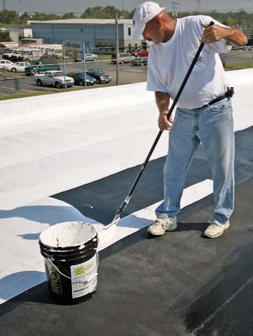 Apply BRITE-n-EZ Enhanced Coating at a rate of 100 square feet per gallon with a paint roller. Apply an even coat with the roller in one direction.