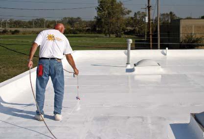 UNIFORMITY strips across the roof. For added esthetics, protection and reflectivity, a third coat of BRITE-n- EZ Enhanced Coating may be spray applied.