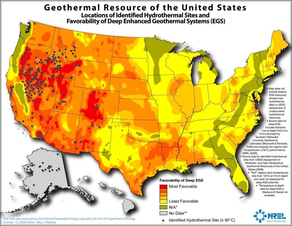 Renewable Resource Potential In the US Geothermal Concentrated in