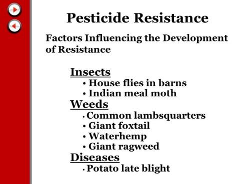 11 Pesticide Resistance: Examples of resistant pests in Wisconsin are shown here.