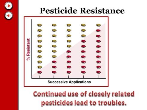 Insects are the classic case of resistance development.