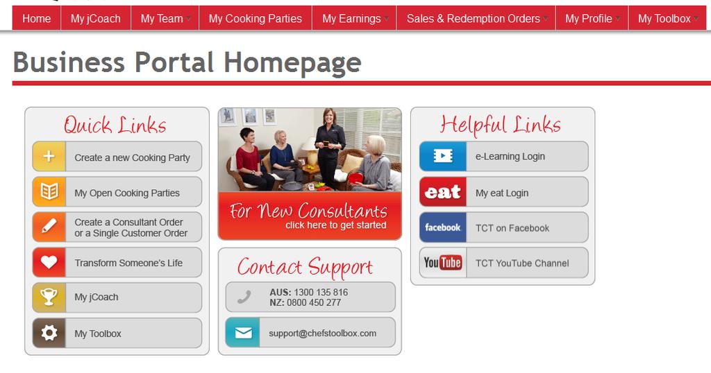 Portal Home page After logging into the Consultant Portal you will see the Home page. You can quickly jump to the right page by using the shortcuts from here.