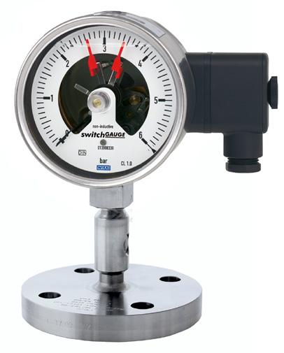 Pressure gauges for mounting with diaphragm seal Stainless steel version Case of stainless steel dim 100 mm, wetted parts of stainless steel Accuracy Cl.