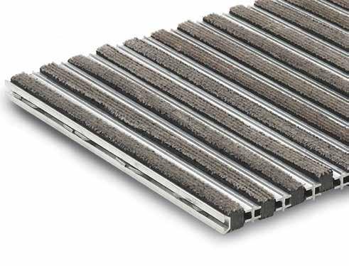durable design and reversible for extended life STANDARD Closed Construction Alternating strips of aluminum scraper bars and wiper strips (buffed or unbuffed rubber) with 4.19-8.