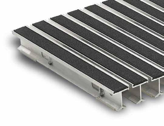 Grate Grid Recessed System Durable "I"-beam construction secured with key-lock bars