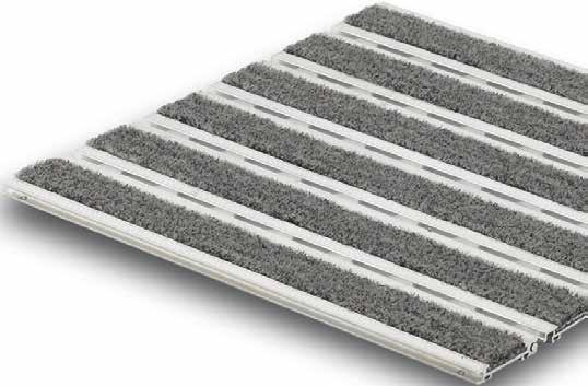 Grate Mat Surface/Recessed System Grate Mat "rolls up" for easy handling and maintenance Polypropylene brush insert offers highest performance and durability Insert options include carpet, vinyl,
