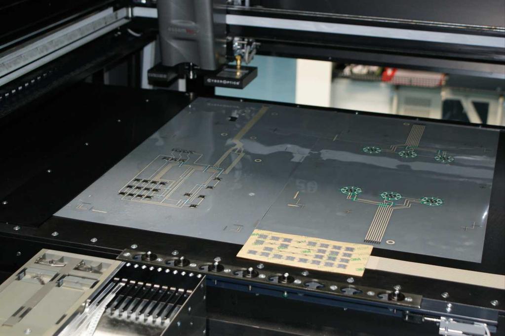One machine for all flex circuit applications The production cell FLX2011-MKL can manufacture membrane keypads or completely assemble flexible printed circuit boards.