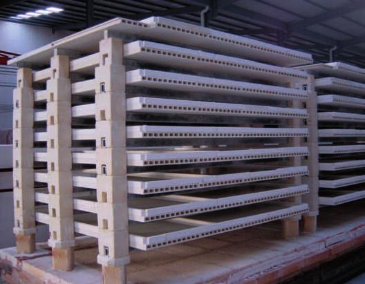 The panels are formed by crystallising fused material within a refractory mould formed using specially developed large