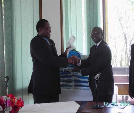 1m$ donation to WFP, Nov 05, grain from RSA to Malawi.