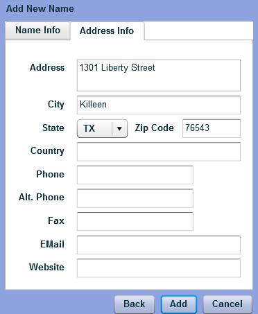 Type their Address into the Address box and select Add. 5.
