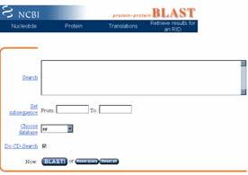 Step 4a: Select optional search parameters CD search page 93 Step 4a: Select optional search parameters Entrez! Filter Expect Word size Scoring matrix organism Fig. 4.5 page 94 BLAST: optional parameters You can.