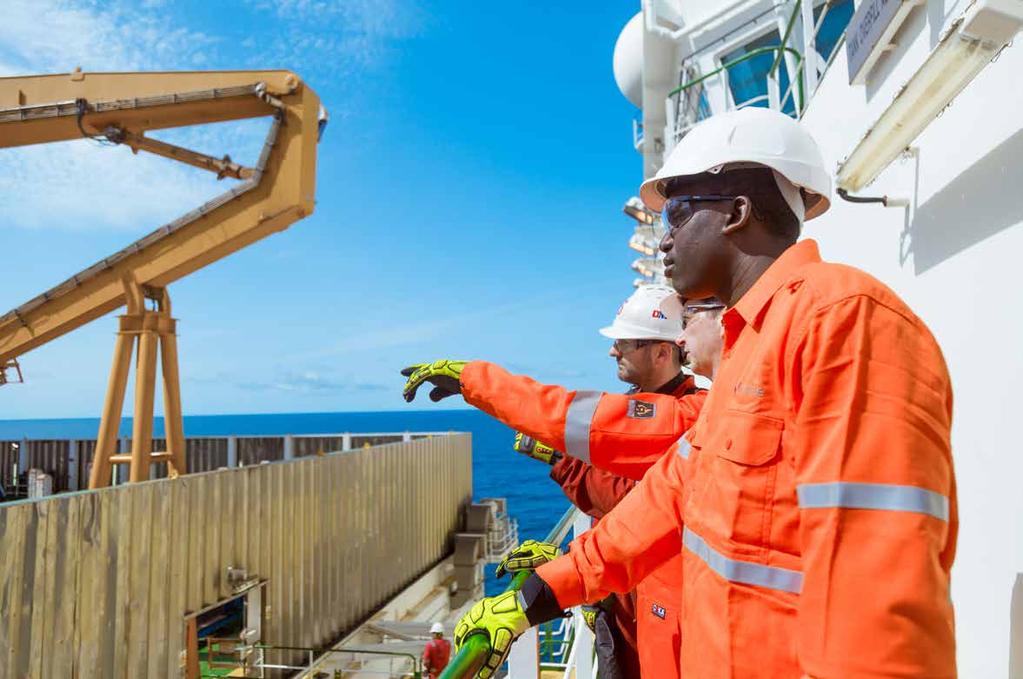 OIL THE SNE FIELD OFFERS LINE OF SIGHT TO NEW NEAR-TERM OIL PRODUCTION AND A FOUNDATION FOR CREATING A REGIONAL OIL AND GAS HUB Woodside's representative touring the Stena DrillMAX in Senegal.
