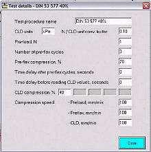 Test methods Some standard test methods (such as DIN 53577 and ASTM 3574 91) are already installed in the Miniflex CLD software.