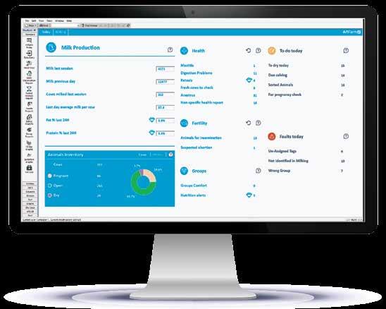 To Manage your Vital Knowhow NEW Dashboard the Heart of the Dairy Farm AfiFarm, the most comprehensive, scalable, and flexible software for the automation and management of dairy farms now with a