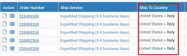 4. All NISP orders will be displayed as United States > (Customer Country) in Ship To Country Column. The Shipping Service is 3-5 business days to Newegg Warehouse. 5.