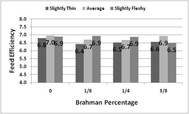 Effect of Brahman Percentage on Feed Efficiency a a a a b