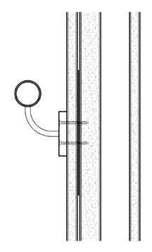 Handrail Support Elevation Handrail Support DETAILS. Handrail. 0-Ga. x " x " Sheet Metal Plate. C-T, C-H or I-Stud. Pan-Head Sheet Metal Screws. Handrail. 0-Ga. x " x " Sheet Metal Plate. C-T, C-H or I-Stud. " Fire-Shield Shaftliner.