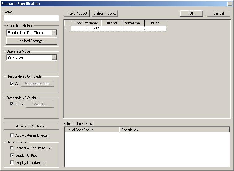 The Sawtooth Software Market Simulator 33 1.5.2 Adding a Simulation Scenario Usually the first step in using the market simulator is to define a "Base Case" scenario.