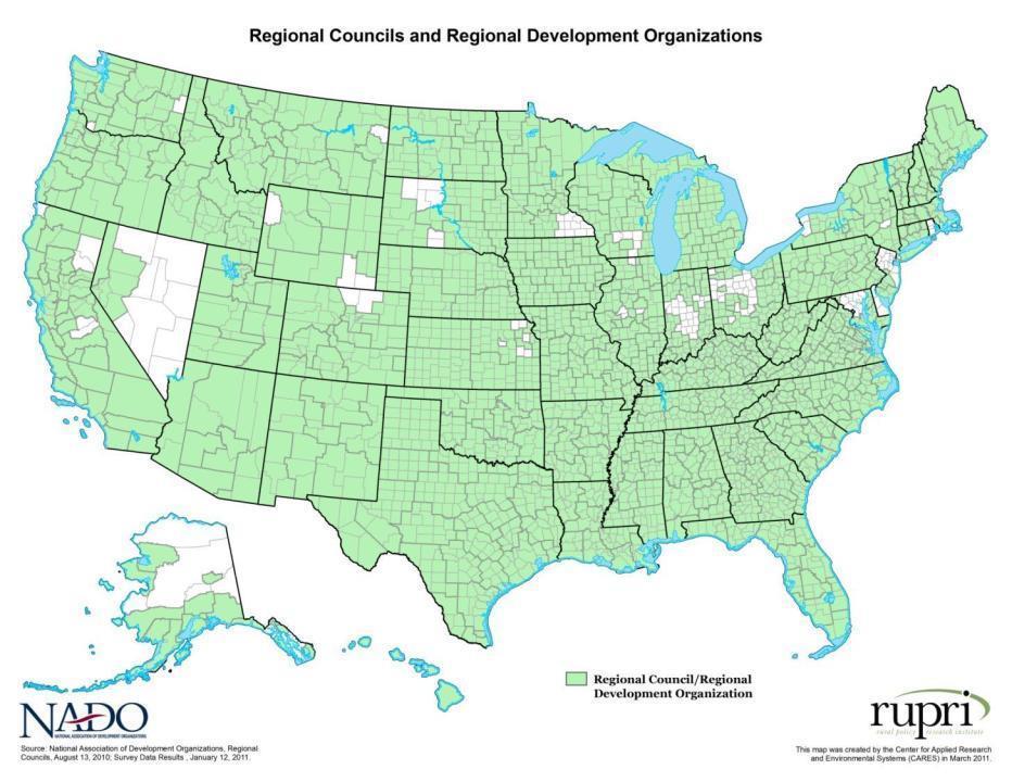NADO: Our Membership National membership organization for the network of over 520 regional development organizations (RDOs) throughout the U.S.