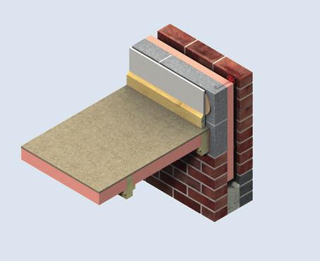 150 / 225*** mm from bottom of wall insulation to top of insulation Kingspan Kooltherm K103 Floorboard 25 mm x 25 mm timber support battens Kingspan Kooltherm K106 or K108 Cavity Board Beam