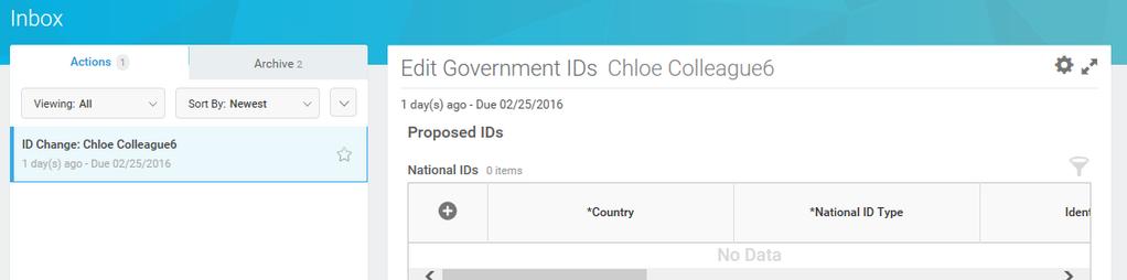 Which role(s) can do this step? HR Representative HRSS Representative Edit Government IDs 1.