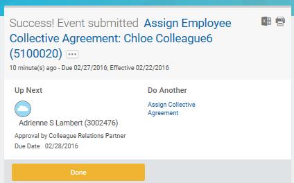 required information) Assign Collective Agreement To skip this step if not