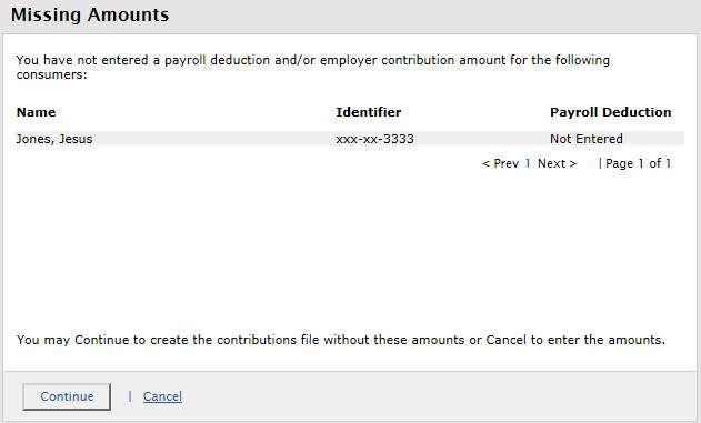 Here you can enter the contribution amounts for either payroll deductions, employer funding, or both. Then click the Save button.