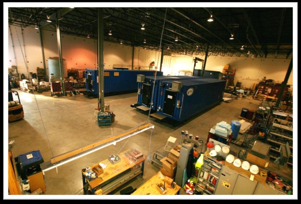 Fabrication and Assembly Shop 30,000 ft 2 assembly and fabrication area 3200 ft² office space Four loading docks, over 20 machine tools, material