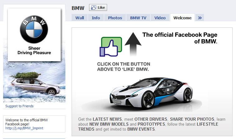 Case Example BMW s Facebook Page is a public page, indexed in Google, and has a friendly URL: http://www.facebook.