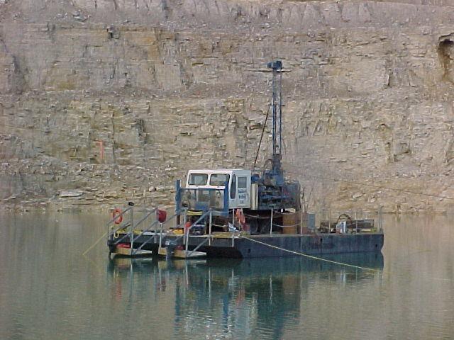 Monitoring and Validation Solid and Solution Speciation A barge mounted drill rig was used to sample pore waters and to obtain cores of the TMF material.